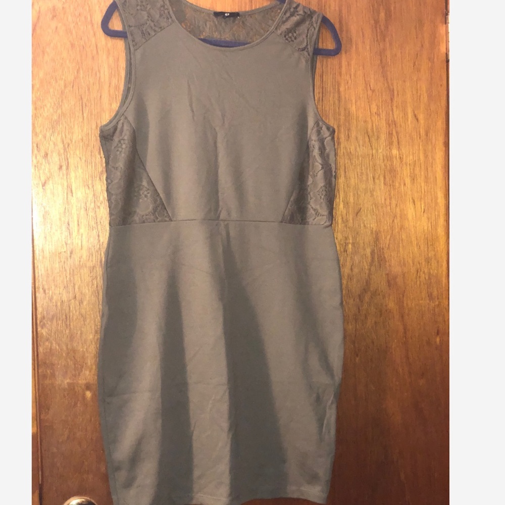 Olive green body con dress